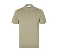 SELECTED HOMME Men's Slhberg Ss Knit Polo Noos Shirt, Vetiver/Detail: Melange, M