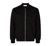 SELETED HOMME Men's Slhmack Sweat Bomber Ls Noos Jacket, Black, XXL