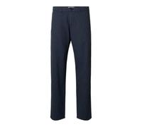 SELETED HOMME Men's Slhslim-Miles 175 Brushed Pants W Noos, Dark Sapphire/Detail: Structure, 32 W/34 L