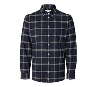 SELETED HOMME Men's SLHSLIMOWEN-Flannel Shirt LS NOOS, Dark Sapphire/Checks:Simple, S