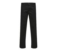 SELETED HOMME Men's Slhstraight-New Miles 196 Flex Pants W N Chino, Black, 34 W/32 L