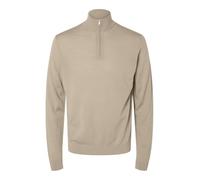 SELECTED HOMME Men's Slhtray Ls Knit Merino Half Zip Noos Pullover Sweater, Kelp, XL