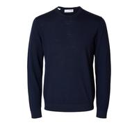 SELETED HOMME Men's Slhtray Ls Knit Merino Crew Neck Noos Pullover Sweater, Blazer Navy, L