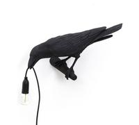 Seletti Bird Looking Left Wall Wall Lamp Black