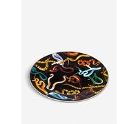 Seletti Black, Red and Blue Wears Toiletpaper Porcelain Snake Plate 27cm