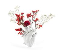 Seletti Love In Bloom heart vase white