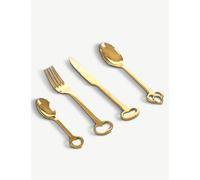 Seletti Seletti Keytlery Gold-Toned Stainless Steel Cutlery 24-Piece Set