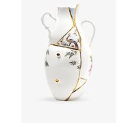 Seletti Seletti Kintsugi 24ct Yellow-Gold Plated Porcelain Vase 32cm
