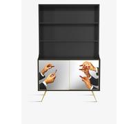 Seletti Seletti x Toiletpaper Black Wood and Glass Bookcase 90cm