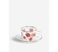 Seletti Wears Toiletpaper Roses Printed Glass Coffee Set