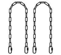 SELEWARE 2 Pack 60 Inch Hanging Swing Chain with 4 Carabiners, 1000LB Capacity Plastic Coated Hanging Chains, Hammock Hardware Kit for Swing, Hanging Chair, Punching Bags, Indoor Outdoor Gym (Black)