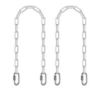 SELEWARE 2 Pack Hanging Swing Chains Kit, 40 Inch Plastic Coated Hanging Chains with 4 Carabiners, 1000LB Capacity Hanging Kits for Hammock, Swing Chair, Punching Bags, Indoor/Outdoor Use (White)