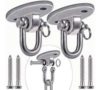 SELEWARE 2 Pieces 900KG Capacity Stainless Steel 180° Swing Hangers, Heavy Duty Swing Swivel Hooks for Concrete Ceiling Wooden, Hanging Hardware for Por Porch Yoga Playground Hammock Gym Swing Sets
