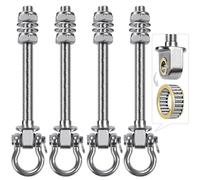 SELEWARE 4 Ceiling Hooks Wooden Beam Swing Hook Swing - 304 Stainless Steel Heavy Duty Rotating Ceiling Mount with Bearings for Trapeze Yoga Gym - Indoor/Outdoor Heavy Duty Hooks