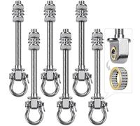 SELEWARE 6 Swing Hooks Heavy Duty Wooden Beam Ceiling Hook - 304 Stainless Steel Swing Ceiling Mount for Punch Bag Holder, Swing Hooks for Concrete Wood Sets Playground Porch Gym Heavy Duty Hooks