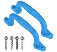 SELEWARE Blue Playground Safety Grab Handles, Non-Slip Plastic Kids Playground Handles for Playhouse, Treehouse, Climbing Frame, Jungle Gym, Swing Set, 2 Pack
