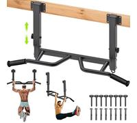 SELEWARE Ceiling Mounted Pull Up Bar, Height Adjustment Multifunctional Chin Up Bar for Home Gym Workouts, Heavy Duty Steel Construction, 500 lbs Capacity