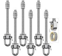 SELEWARE Heavy Duty Stainless Steel Swing Hangers with Bearings (Set of 6), Swing Bolts M10 x 9", 1800LB Capacity for Wood & Steel Beams, Yoga Hammock, Porch Swing