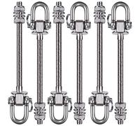 SELEWARE Heavy Duty Swing Hooks, 6 Pcs Antirust Stainless Steel Beam Hanger For Wood and Steel Beam Yoga Hammock Chair Porch Swing Sets Seat, 1800LB Capacity Swing Hangers 9.3"