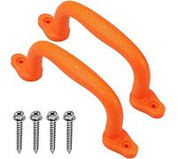 SELEWARE Non-Slip Plastic Kids Playground Grab Handles - Hand Grip Bar for Playhouse, Treehouse, Climbing Frame, Jungle Gym, Swing Set Accessories Playset Handles (Oranger)
