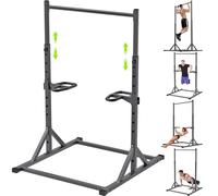 SELEWARE Power Tower Pull Up Bar Station - with Dip Station Power Rack Adjustable Squat Rack for 2" x 2" and 1" Hole Home Gym Dip Bar 226.8 KG Capacity