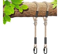 SELEWARE Swing Attachment Rope Hammock - Adjustable Rope Tree Swing with Carabiner Hanging Chair Suspension Holds 453KG Swing Suspension Tree for Playground Swings Hammocks Yoga 100CM