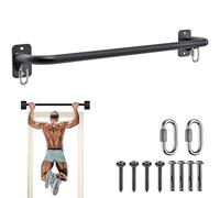 SELEWARE Wall Mounted Pull Up Bar for Doorway, Door Frame Pull-Up Bars, Heavy Duty Strength Training Chin Up Bar for Home Gym Workout, 2 Holes for Resistance Bands Stretch Strap Flexibility Training