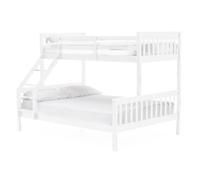 selex triple sleeper wooden bunk bed in white