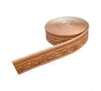 Self- 3D Foam Border Trim, Flexible XPE Wall Moulding Strip for Kitchen Cabinet Cover, Waterproof Ceiling For Edge Tape, Rental Friendly Decorative Panel Cladding(Brown)