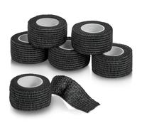 Self-Adherent Cohesive Bandage - Pack of 6 Rolls - 1" Wide x 5 Yards - Athletic Sports Tape for Medical Use, Sports, First Aid and Helps Protect Skin, Black