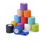 Self Adherent Cohesive Bandages, Self Adhesive Bandage Pet Vet Wrap for Dogs Horses Pet Self Adherent Bandages, Tape for Human Wrist and Ankle Sprains and Sports Injuries, 12 Pack 5cm x 4.5m