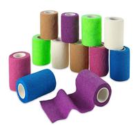 Self Adherent Wrap - Bulk Pack of 12, Athletic Tape Rolls and Sports Wraps, Self Cohesive Non-Woven Adhesive Bandage (3 in x 5 Yards) FDA Approved for Ankle Sprains & Swelling