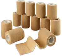 Self Adherent Wrap - Bulk Pack of 12, Athletic Tape Rolls and Sports Wraps, Self Cohesive Non-Woven Adhesive Bandage (3 in x 5 Yards) FDA Approved for Ankle Sprains & Swelling