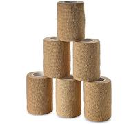 Self Adherent Wrap - Bulk Pack of 6, Athletic Tape Rolls and Sports Wraps, Self Cohesive Non-Woven Adhesive Bandage (3 in x 5 Yards) FDA Approved for Ankle Sprains & Swelling