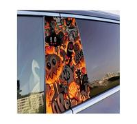 Self-Adhesive 2 PCS Car Door Pillar Decoration Sticker Dark Graffiti Glossy Material Protective Film