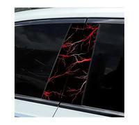 Self-Adhesive 2 Pieces Of Car Door Pillar Decoration Sticker Lightning Pattern Vinyl Protective Film