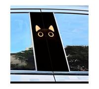 Self-Adhesive 2 Pieces Of Car Window Pillar Stickers Black Cat Polyethylene Protective Film