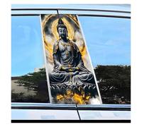 Self-Adhesive 2pcs Car B-pillar Sticker Buddha Statue Scratch Protection