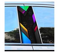 Self-Adhesive 2pcs Car Door Pillar Decoration Sticker Geometry Pattern Scratch Resistant Film
