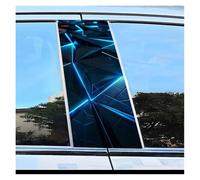 Self-Adhesive 2pcs Car Door Pillar Decoration Sticker Geometry Pattern Scratch Resistant Film