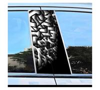Self-Adhesive 2pcs Car Door Post Decals Geometry Pattern Scratch Resistant Film