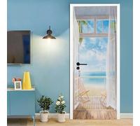 Self Adhesive 3D Door Murals Peel and Stick Decor Stickers Balcony View Wallpaper Removable Art Poster Kids Room Door Photo Door Sticker Living Room Study Office Kitchen 100 X 215 Cm-41098138842151
