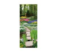 Self Adhesive 3D Door Murals Peel and Stick Decor Stickers Forest Path W30.3 x H78.7 Inch Art Canvas Wallpaper Removable Art Poster