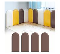 Self-Adhesive 3D PU Foam Wall Panels for Kids - Brown Anticollision Cushions & Upholstered Headboard Decor for Bedroom & Playroom 30x30 cm Soft Wall Art