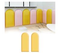Self-Adhesive 3D PU Foam Wall Panels - Soft Anti-Collision Cushions for Kids' Rooms & Play Areas Yellow Headboard Pads (30x30 cm) - Safe Stylish Wall Décor