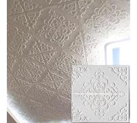 Self-Adhesive 3D White Foam Ceiling Tiles - 5mm Thick, Trimmable Peel and Stick Panels with Stylish Patterns for Easy Home Decor - 50 pcs Backsplash Set