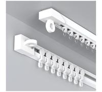 Self Adhesive 40 300cm No Drill Ceiling or Wall Rod Sliding ain Pole for Room Divider in Bedroom & Bathroom (5.9ft 180cm 2x90cm)