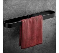 Self Adhesive 40cm Black Aluminum Towel Rack No Drilling Bathroom Accessory Modern Design for Easy Installation Space Saving and Stylish Home