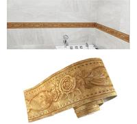 Self Adhesive 5 Meters Gold Peony 3D Peel and Stick Waterproof Wall Border Easy to Apply 4 Inch by 16.5 Feet, White