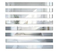 Self Adhesive Acrylic Mirror Wall Stickers - 50 Pcs Strip Tape Sheet
